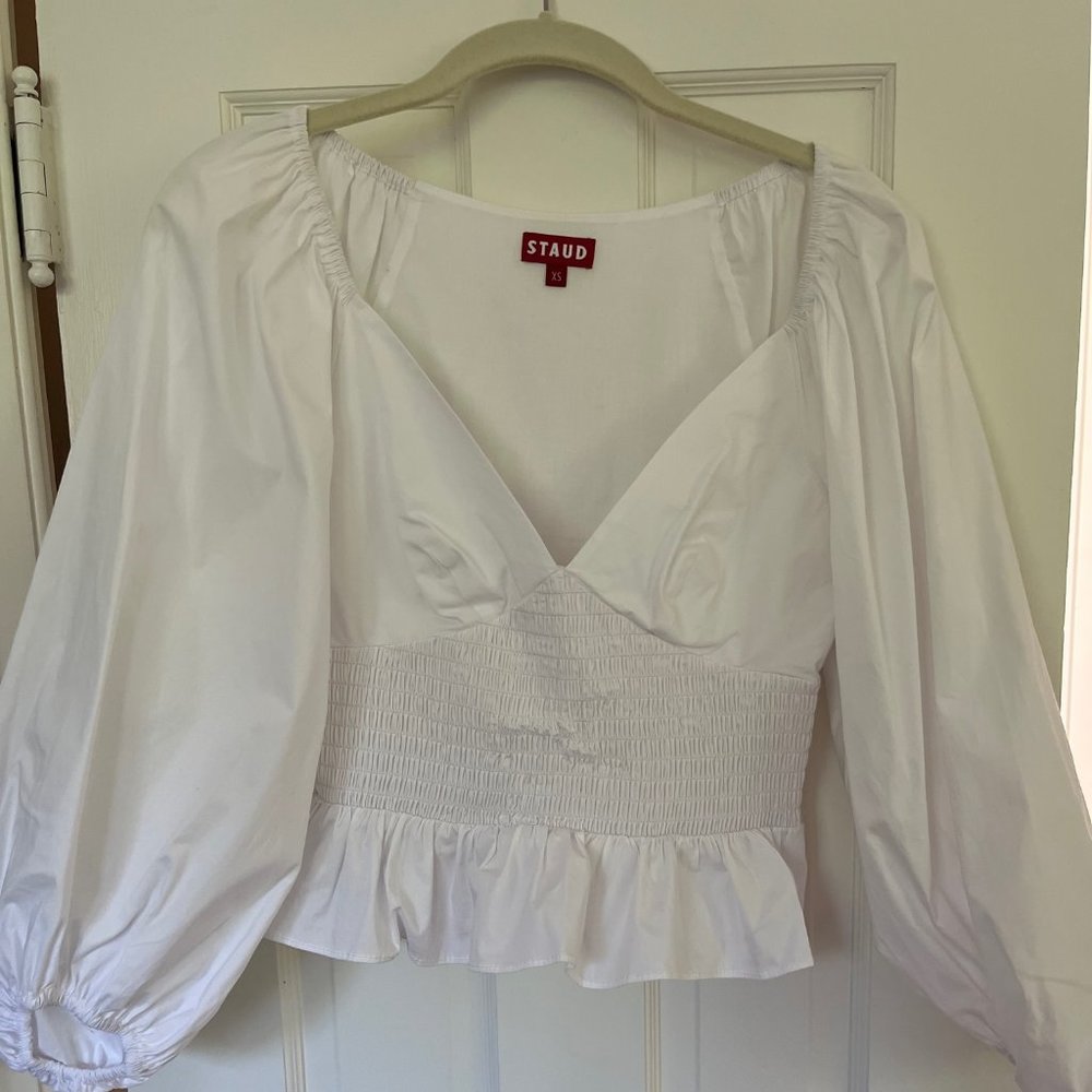 STAUD Stretch-cotton blouse